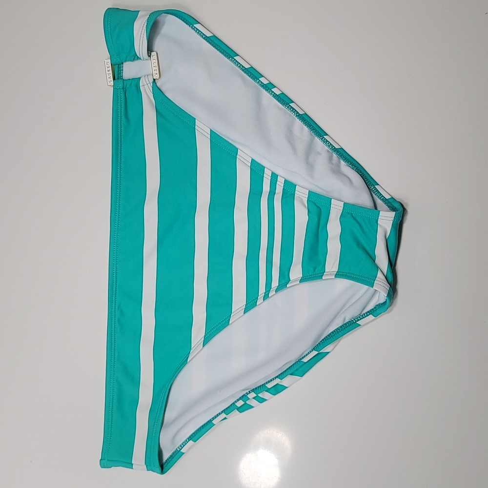 Ralph Lauren High-Waisted Striped Bikini Bottom, Size XL